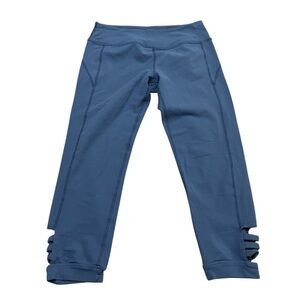 Beyond Yoga Blue Leggings with Cutout Detail Size Large Workout Gym Athleisure